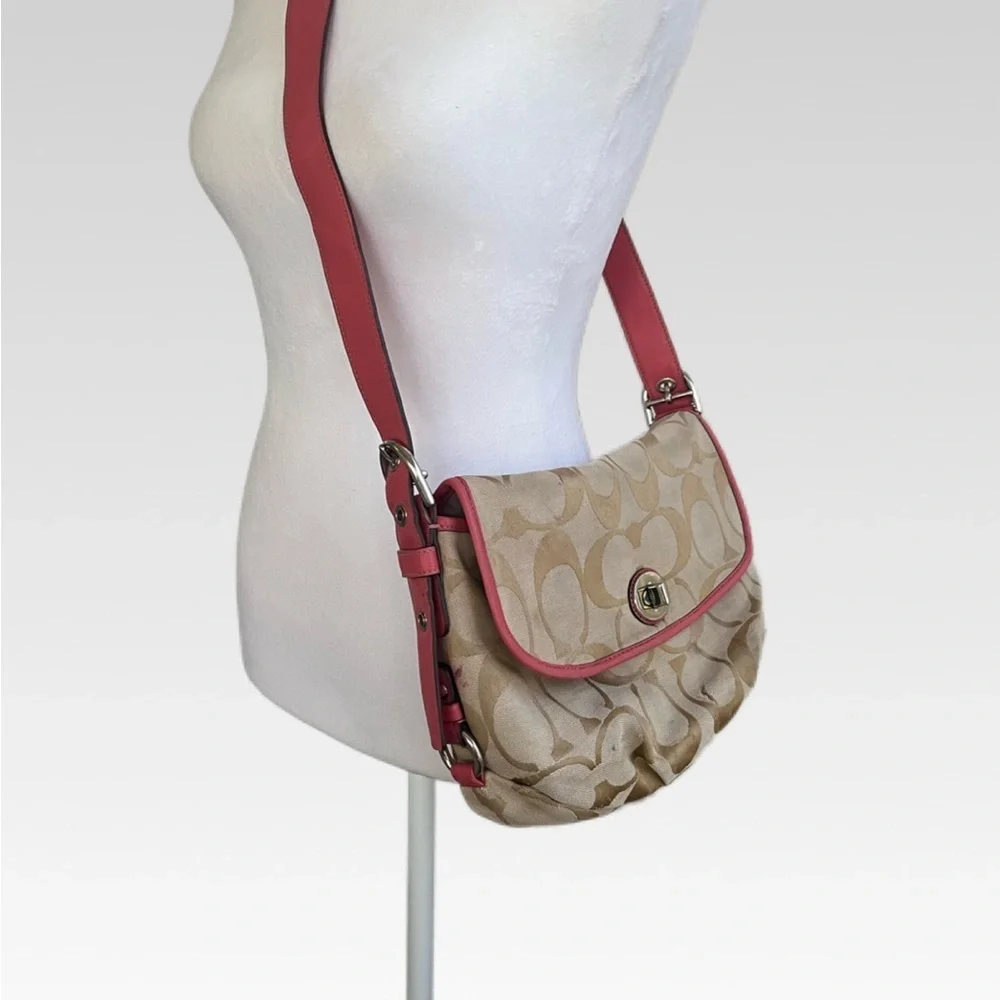 Coach Beige and Pink Crossbody Bag